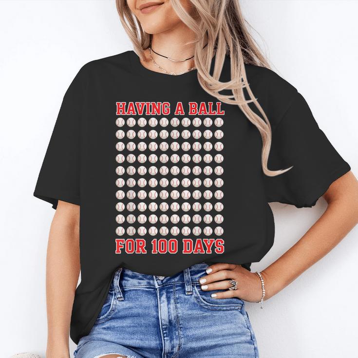 Having A Ball For 100 Days Of School 100th Baseball Unisex T-Shirt Having A Ball For 100 Days Of School 100th Baseball Unisex T-Shirt