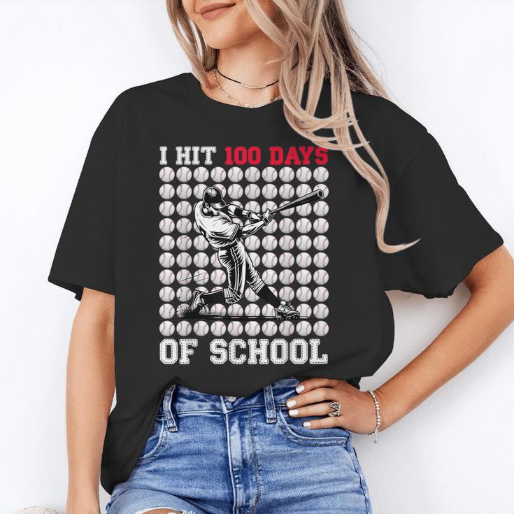 I Hit 100 Days Of School Baseball 100th Day Boys Kids Unisex T-Shirt I Hit 100 Days Of School Baseball 100th Day Boys Kids Unisex T-Shirt