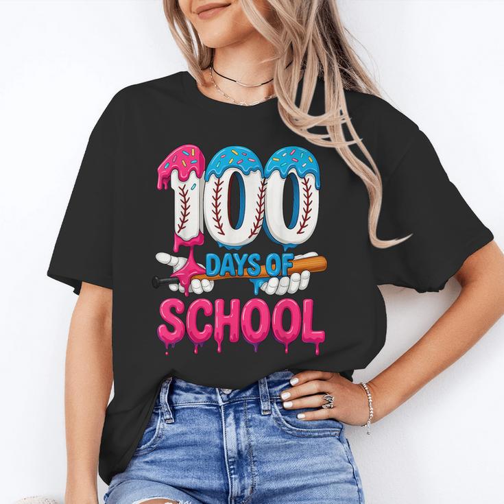 HUGvyn 100 Days Of School Baseball Ice Cream Teacher Student Unisex T-Shirt HUGvyn 100 Days Of School Baseball Ice Cream Teacher Student Unisex T-Shirt