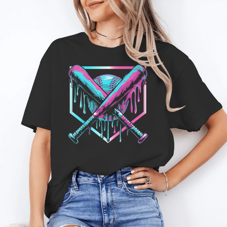 Ice Cream Baseball Drip Home Plate Bats Cool For Boys Youth Unisex T-Shirt