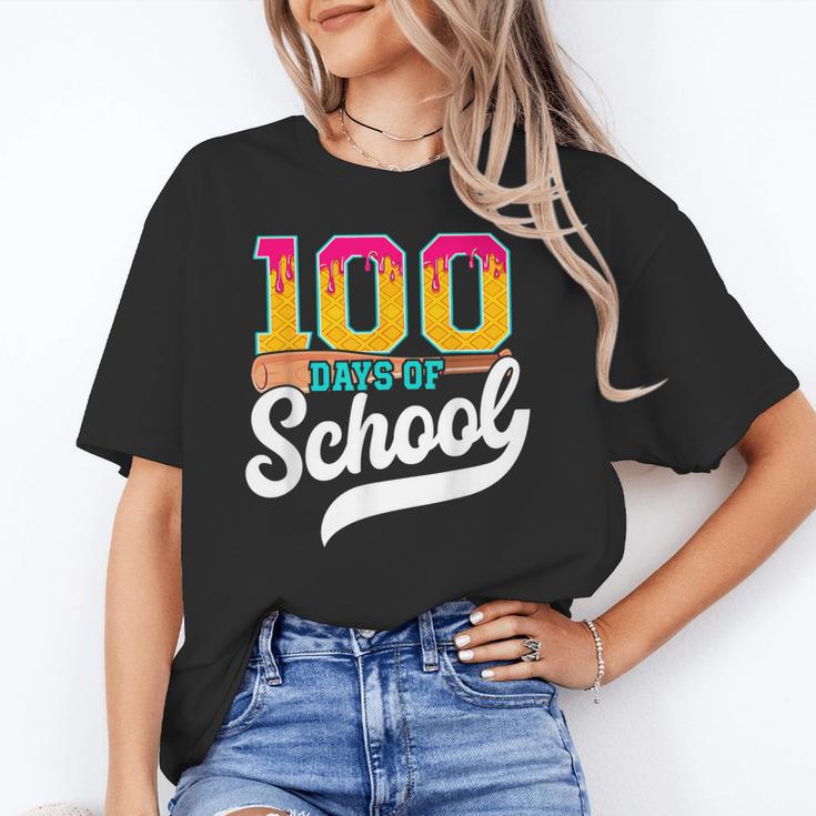 Ice Cream Drip 100 Days Of School Baseball Boys 100th Day Unisex T-Shirt Ice Cream Drip 100 Days Of School Baseball Boys 100th Day Unisex T-Shirt