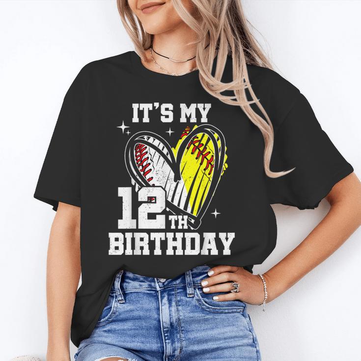 It's My 12th Birthday Baseball Softball Heart 12 Year Old Unisex T-Shirt It's My 12th Birthday Baseball Softball Heart 12 Year Old Unisex T-Shirt