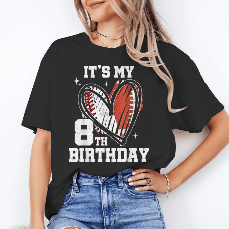 It's My 8th Birthday Baseball Football Heart 8 Year Old Unisex T-Shirt It's My 8th Birthday Baseball Football Heart 8 Year Old Unisex T-Shirt