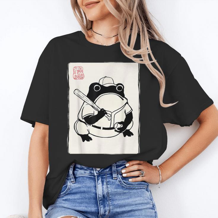 Japanese Grumpy Frog Baseball Player Baseball Unisex T-Shirt Japanese Grumpy Frog Baseball Player Baseball Unisex T-Shirt