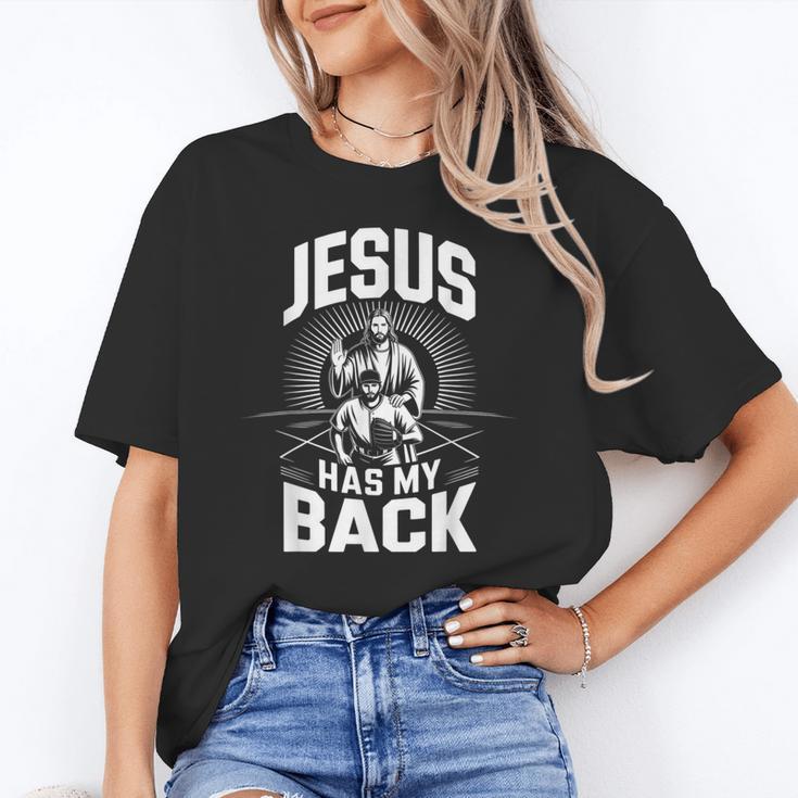 Jesus Has My Back Baseball Faith Motivation Tee Christian Unisex T-Shirt
