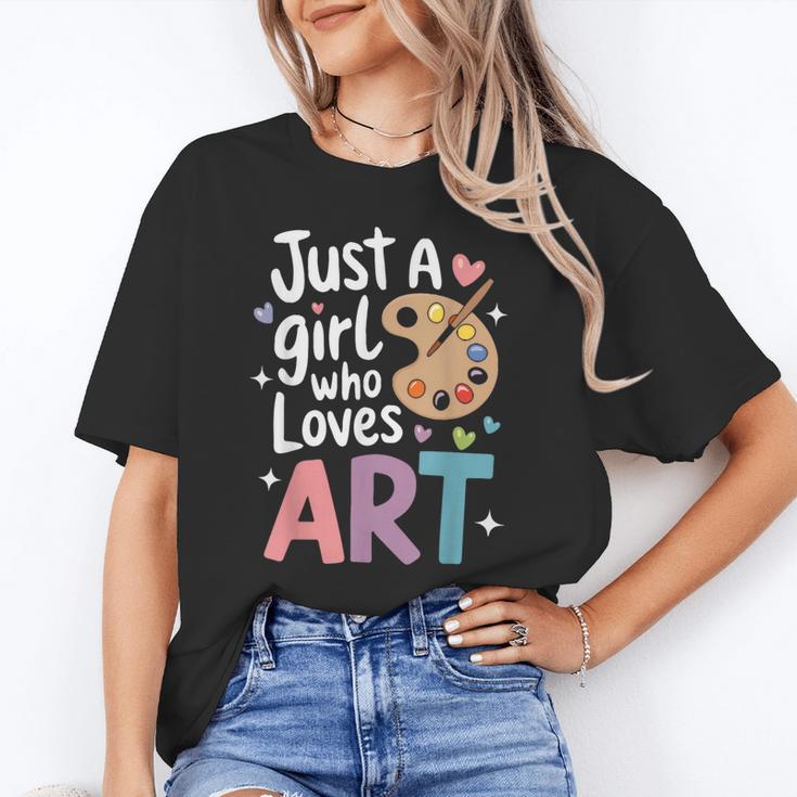 Just a Girl Who Loves Art Cute Back To School Kids Girls Unisex T-Shirt Just a Girl Who Loves Art Cute Back To School Kids Girls Unisex T-Shirt