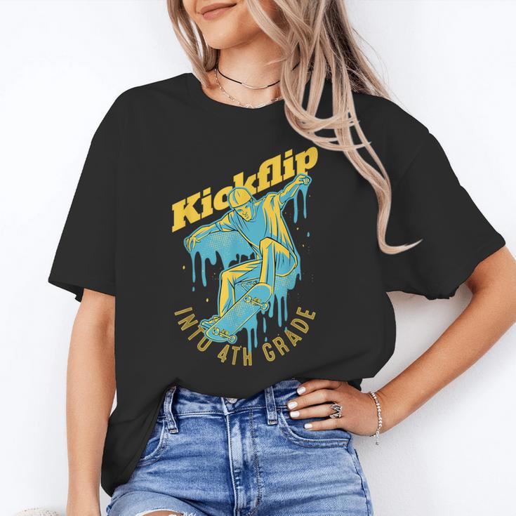 Kickflip Into 4th Grade Skateboard Lover Back To School Unisex T-Shirt