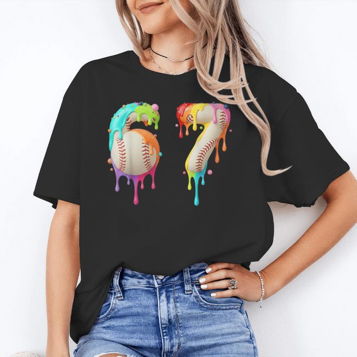 Kids Meme 67 Number Six 6 Seven 7 Ice Cream Drips Baseball Unisex T-Shirt Kids Meme 67 Number Six 6 Seven 7 Ice Cream Drips Baseball Unisex T-Shirt