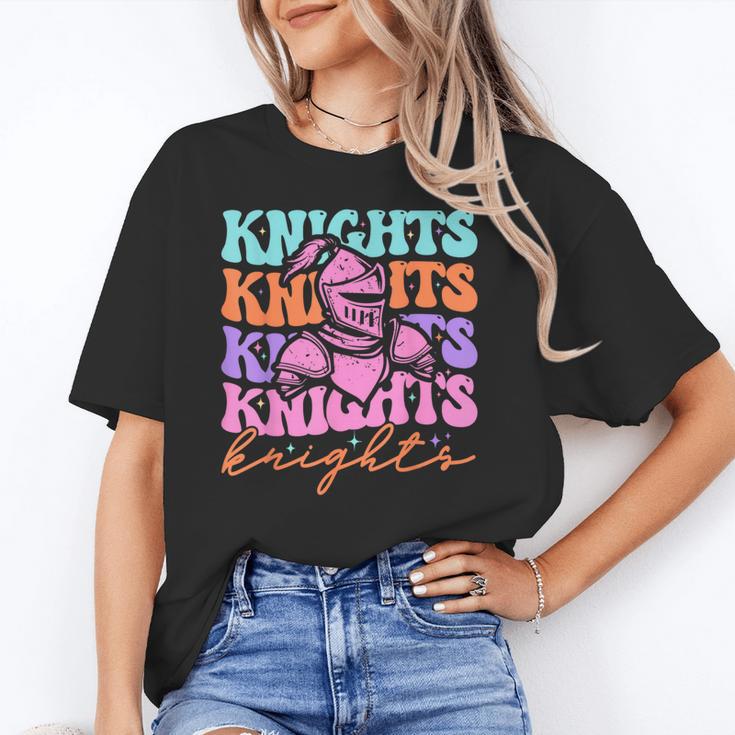 Knights Mascot Back To School Spirit Sports Men Women Groovy Unisex T-Shirt