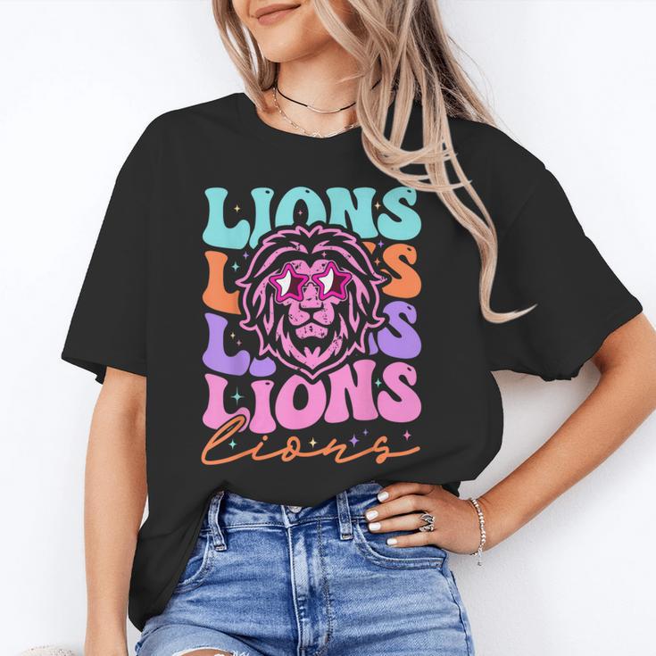 Lion Mascot Back To School Spirit Sports Men Women Groovy Unisex T-Shirt Lion Mascot Back To School Spirit Sports Men Women Groovy Unisex T-Shirt