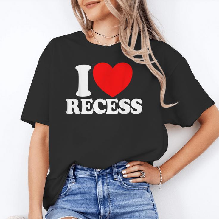 I Love Recess Red Heart Back To School Kids Recess Unisex T-Shirt