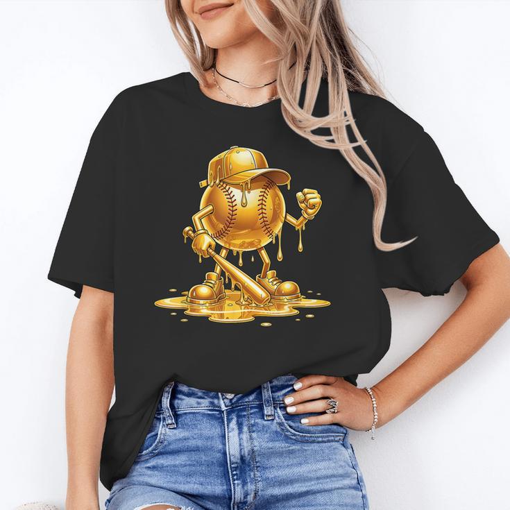 Melting Baseball Mascot Slugger Bat Cap Cartoon Unisex T-Shirt Melting Baseball Mascot Slugger Bat Cap Cartoon Unisex T-Shirt