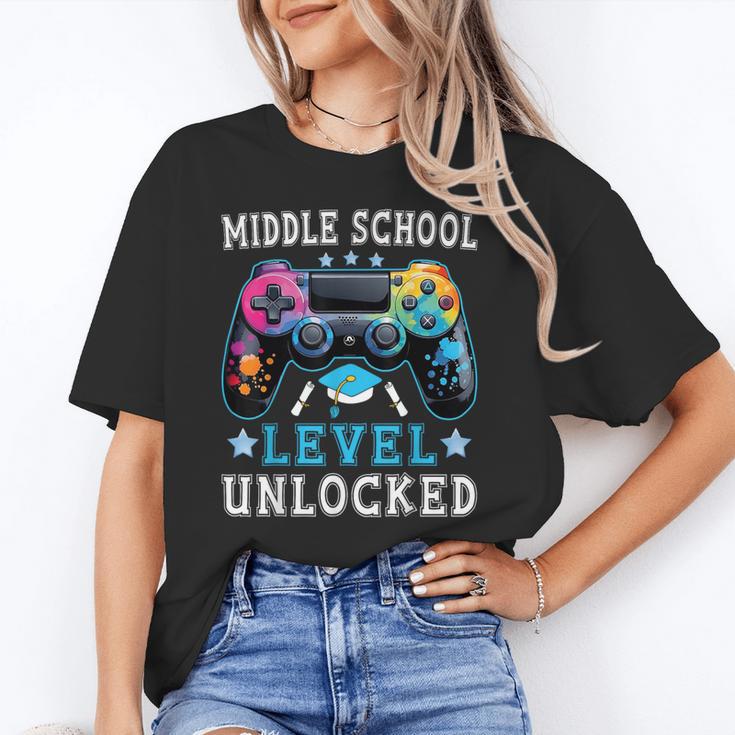 Middle School Level Unlocked Gamer First Day Back To School Unisex T-Shirt Middle School Level Unlocked Gamer First Day Back To School Unisex T-Shirt