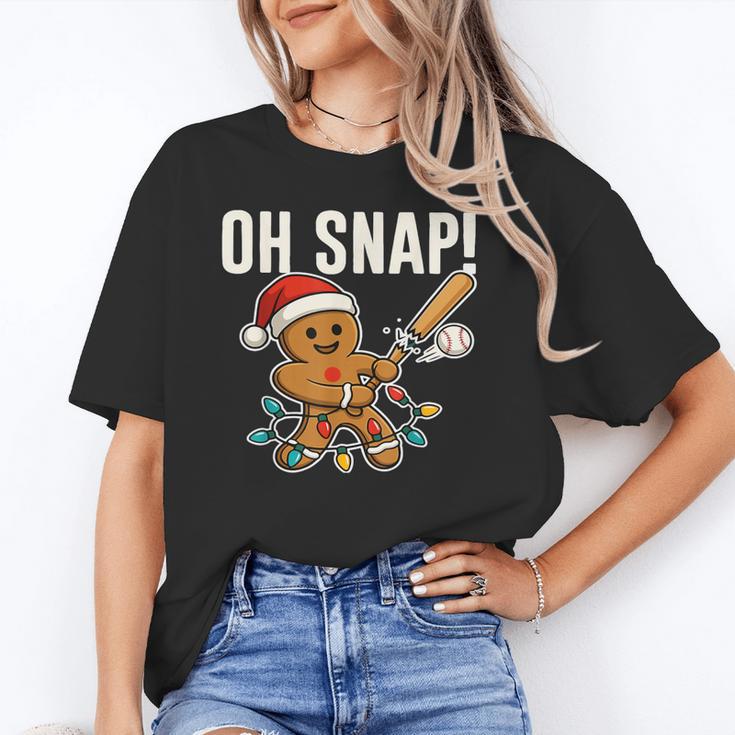 Oh Snap Gingerbreadman Christmas Baseball Humor Unisex T-Shirt