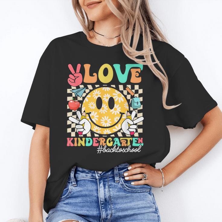 Peace Love Kindergarten Smile Face Back To School Girls Kids Unisex T-Shirt Peace Love Kindergarten Smile Face Back To School Girls Kids Unisex T-Shirt
