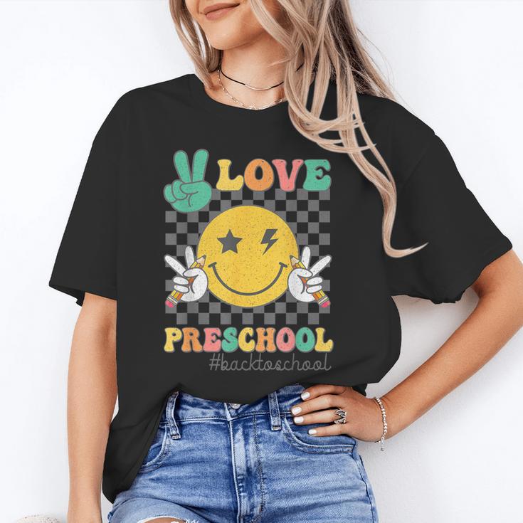Peace Love Preschool Smile Face Back To School PRESCHOOL Unisex T-Shirt