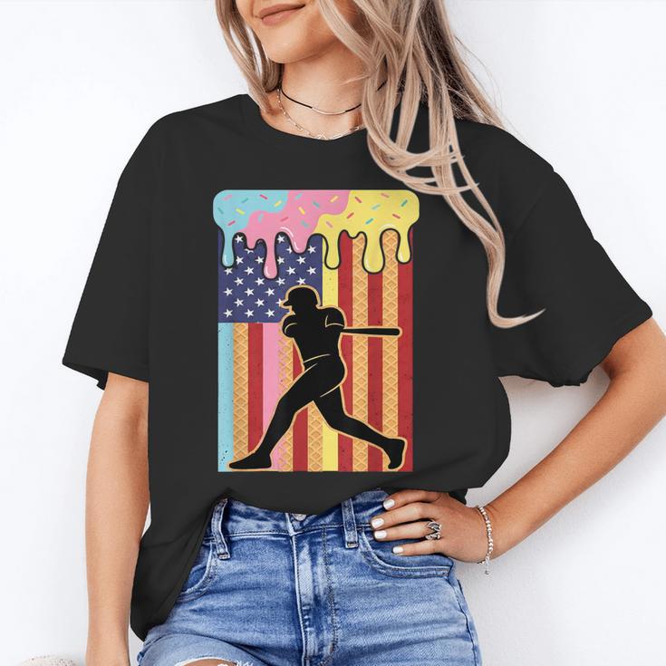 Retro Baseball Drip Boys Ice Cream Patriotic American Flag Unisex T-Shirt Retro Baseball Drip Boys Ice Cream Patriotic American Flag Unisex T-Shirt