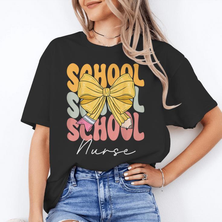 School Nurse Groovy Coquette Bow Cute Back To School Unisex T-Shirt School Nurse Groovy Coquette Bow Cute Back To School Unisex T-Shirt
