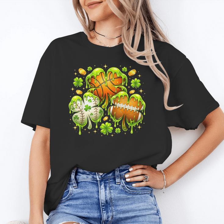 Shamrock Basketball Baseball Drip St Patrick's Day Boys Men Unisex T-Shirt