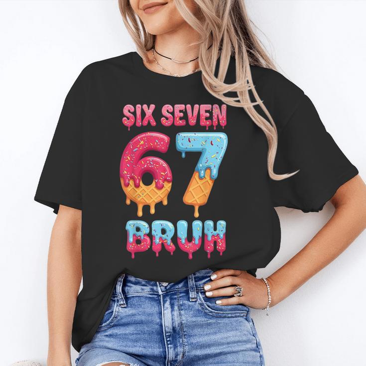 Six Seven Bruh 67 Ice Cream Drip Baseball For Men Women Kids Unisex T-Shirt Six Seven Bruh 67 Ice Cream Drip Baseball For Men Women Kids Unisex T-Shirt