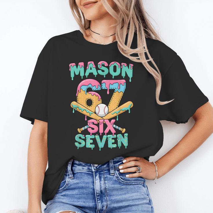 Six Seven Meme Mason Ice Cream Drip Baseball Number 67 Unisex T-Shirt