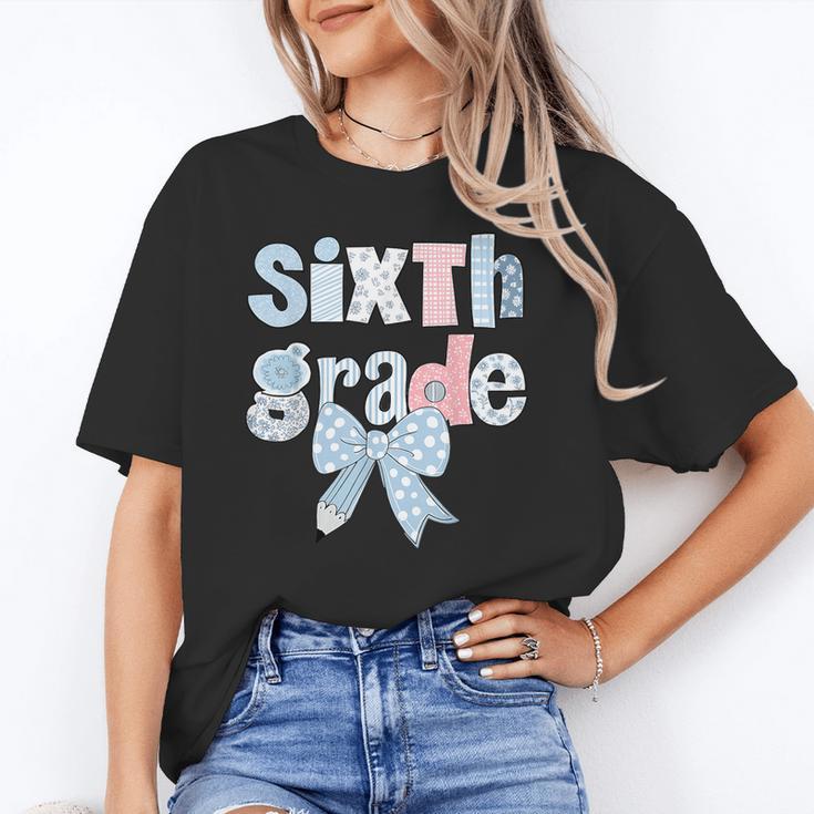 Sixth Grade Coquette Bow Pencil First Day Back To School Unisex T-Shirt Sixth Grade Coquette Bow Pencil First Day Back To School Unisex T-Shirt