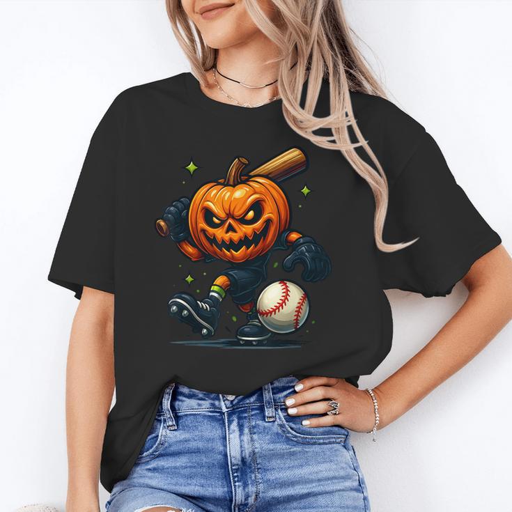 Spooky Halloween Scary Pumpkin Baseball Player Witchy Vibes Unisex T-Shirt Spooky Halloween Scary Pumpkin Baseball Player Witchy Vibes Unisex T-Shirt
