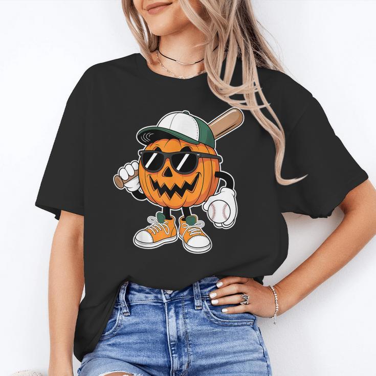 Spooky Jack O Lantern Baseball Halloween Costumes Boys Unisex T-Shirt