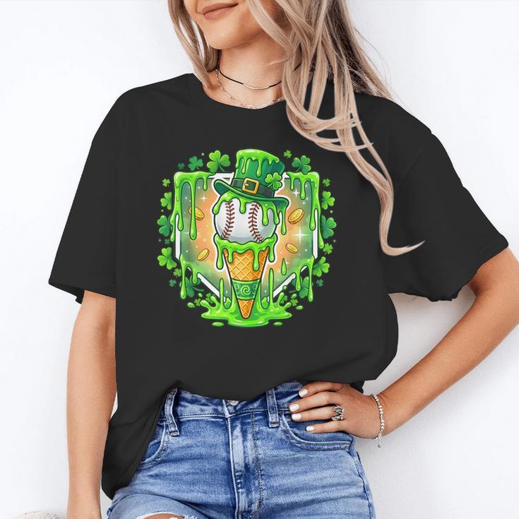 St Patrick Day Baseball Drip Ice Cream Baseball Home Plate Unisex T-Shirt