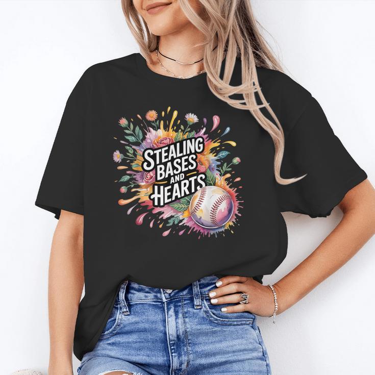 Stealing Bases And Hearts Baseball Puns Sports Unisex T-Shirt Stealing Bases And Hearts Baseball Puns Sports Unisex T-Shirt