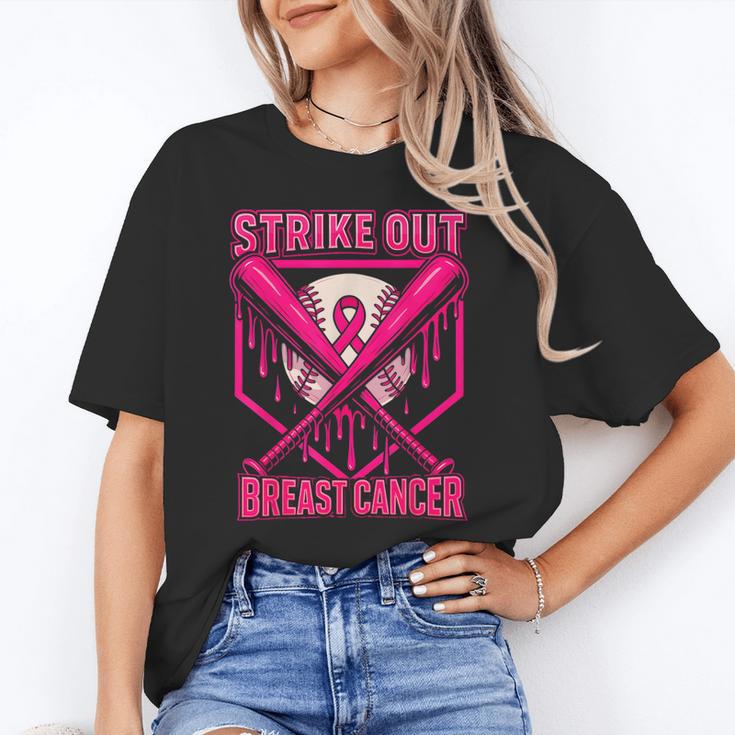 Strike Out Breast Cancer Baseball Ice Cream Drip Unisex T-Shirt Strike Out Breast Cancer Baseball Ice Cream Drip Unisex T-Shirt