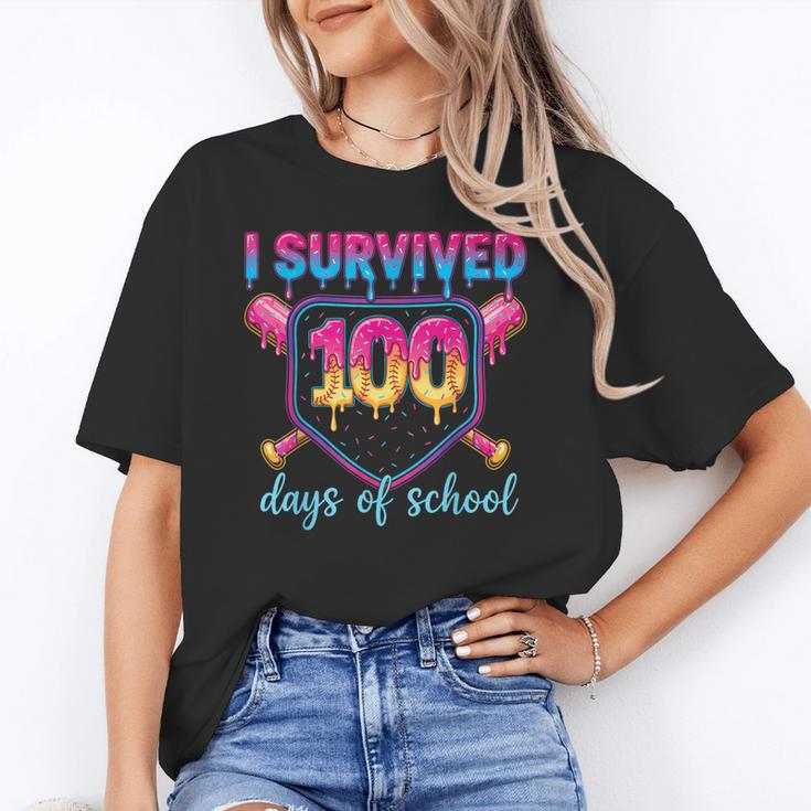 I Survived 100 Days Of School Baseball 100th Day Kids Girls Unisex T-Shirt