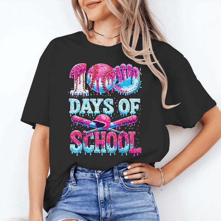 Survived 100 Days Of School Baseball Ice Cream Drip Boy Kids Unisex T-Shirt