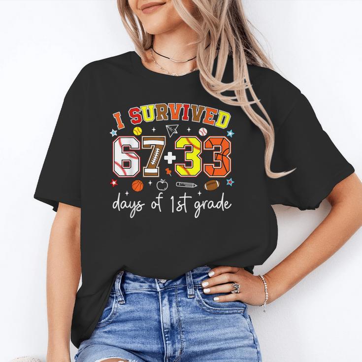I Survived 6733 Days Of 1st Grade Baseball Football 100 Day Unisex T-Shirt I Survived 6733 Days Of 1st Grade Baseball Football 100 Day Unisex T-Shirt