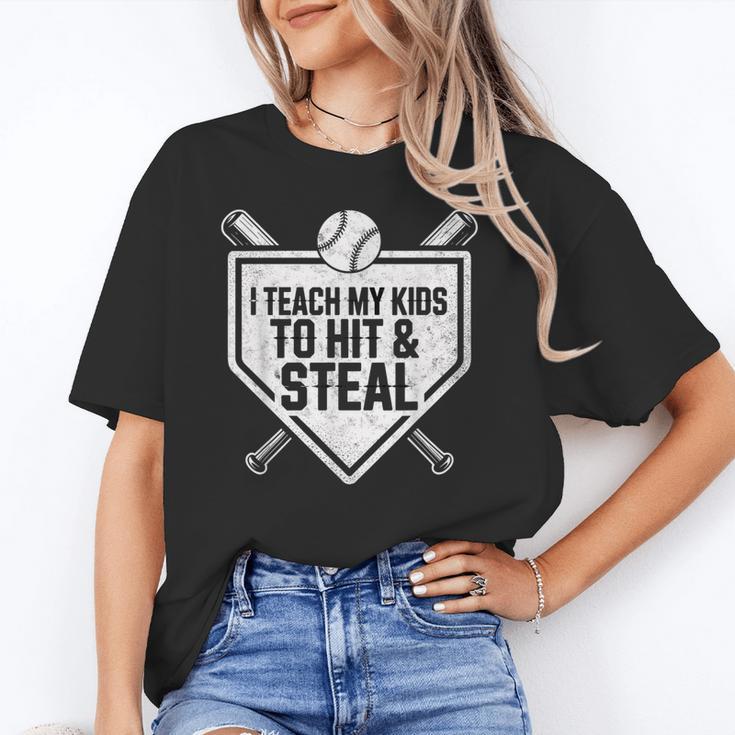 I Teach My Kids To Hit & Steal Baseball Player Coach Dad Tee Unisex T-Shirt I Teach My Kids To Hit & Steal Baseball Player Coach Dad Tee Unisex T-Shirt