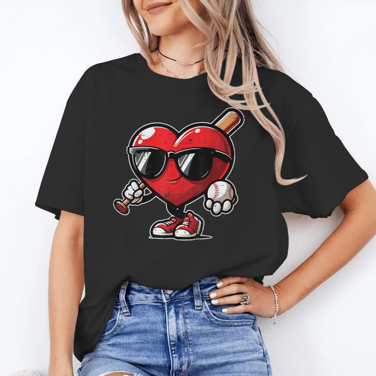 Valentines Day Baseball Heart Bat Sunglasses Men Boys Kids Unisex T-Shirt Valentines Day Baseball Heart Bat Sunglasses Men Boys Kids Unisex T-Shirt