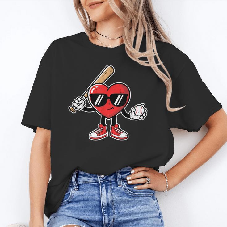 Valentines Day Heart Baseball Player Sports Boys Kids Men Unisex T-Shirt