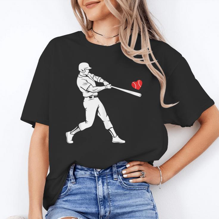 Valentines US Baseball Player Silhouette Heart Unisex T-Shirt