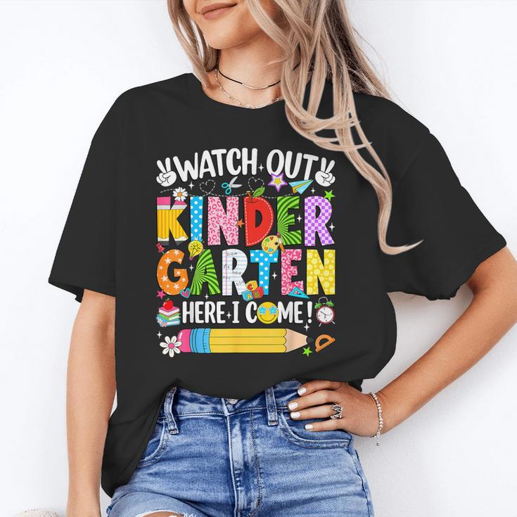 Watch Out Kindergarten Here I Come Back To School Girls Kids Unisex T-Shirt Watch Out Kindergarten Here I Come Back To School Girls Kids Unisex T-Shirt