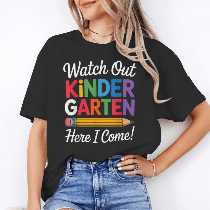 Watch Out Kindergarten Here I Come Back To School Kids Unisex T-Shirt