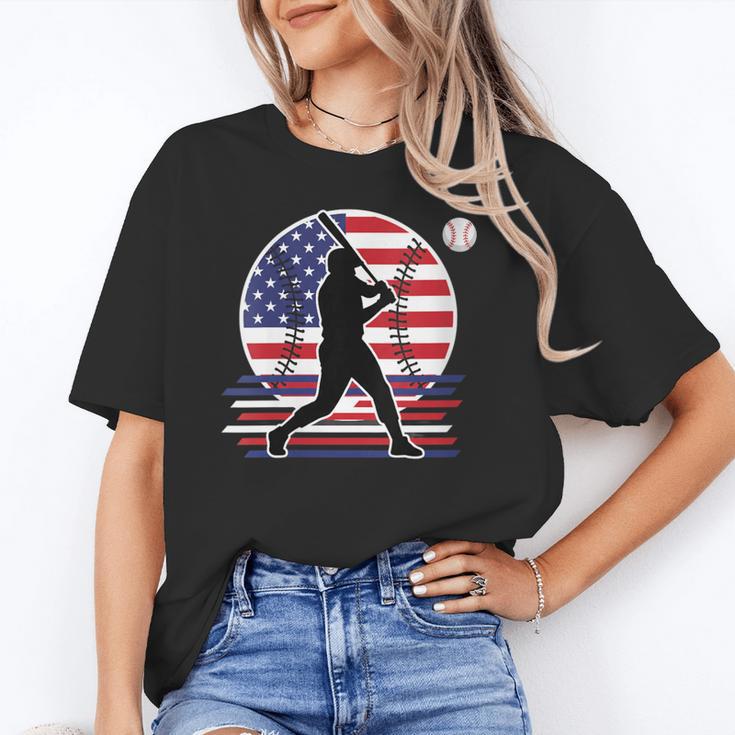 Women's Batter Patriotic American Flag Baseball Silks Unisex T-Shirt Women's Batter Patriotic American Flag Baseball Silks Unisex T-Shirt