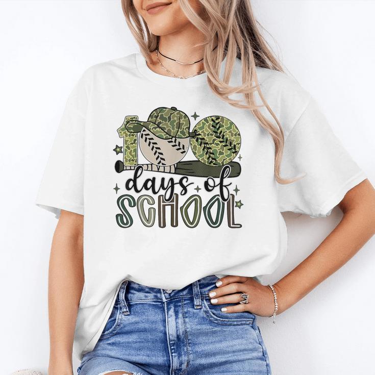 100 Days Of School Baseball Camo Cap Kids Boys 100th Day Unisex T-Shirt