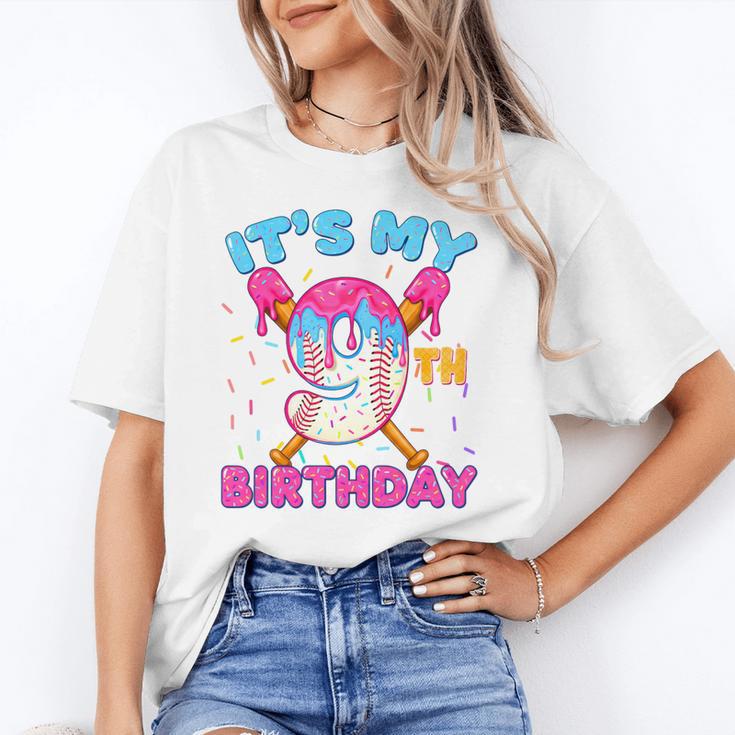 9th Birthday Baseball 9 Year Old Ice Cream Drip Boy Baseball Premium Tri-Blend Unisex T-Shirt