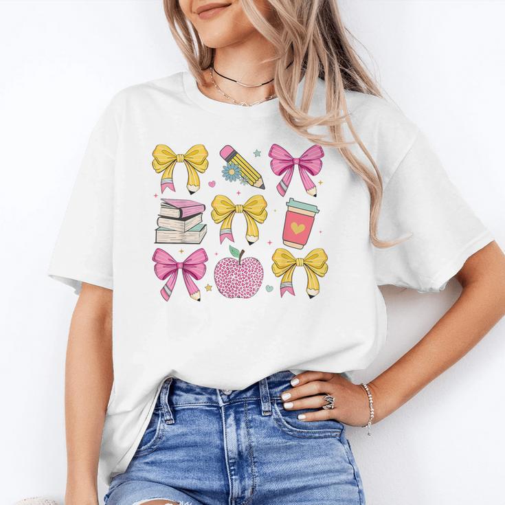 Apple Coquette Bow Books First Day Of School Back To School Unisex T-Shirt