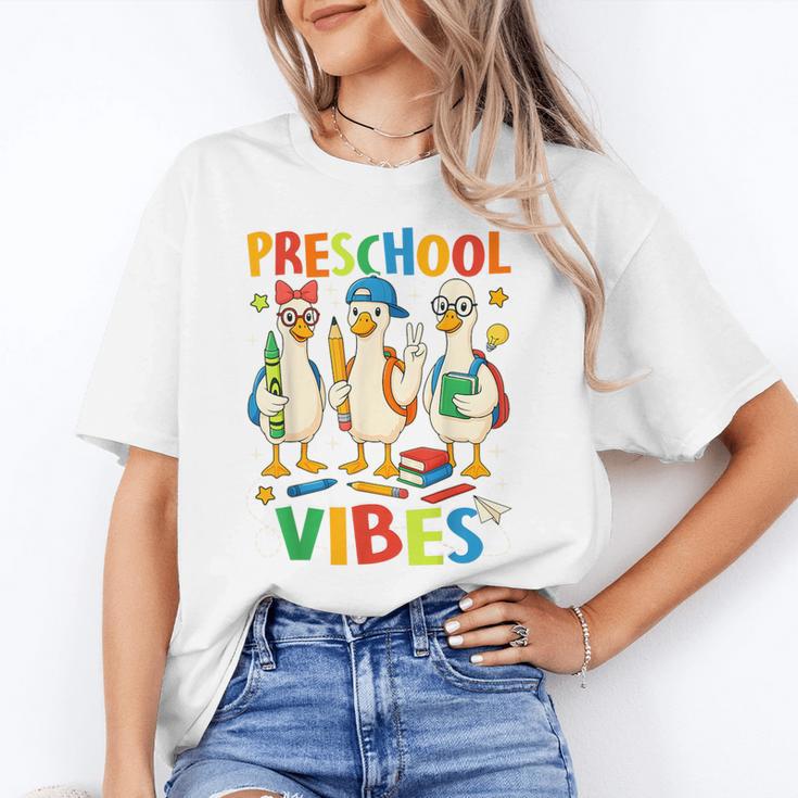 Back To School Cute Goose Preschool Vibes Girls Boys Unisex T-Shirt