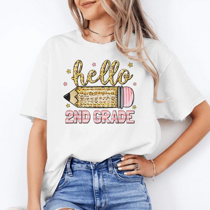 Back To School Hello Second 2nd Grade Leopard Pencil Girl Unisex T-Shirt Back To School Hello Second 2nd Grade Leopard Pencil Girl Unisex T-Shirt