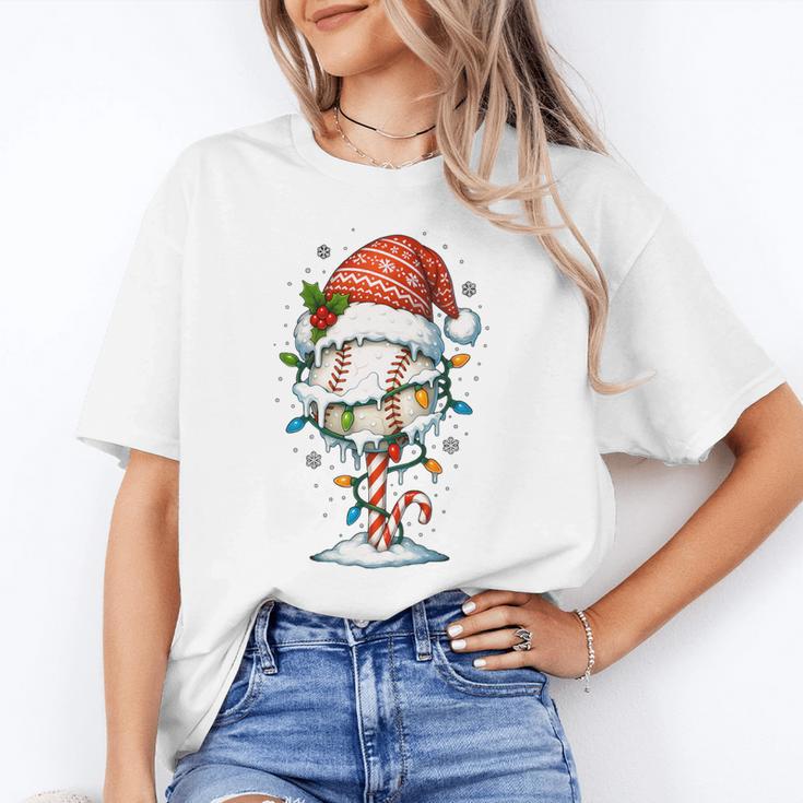 Baseball Christmas Ball Hat Snow Winter Premium Tri-Blend Unisex T-Shirt