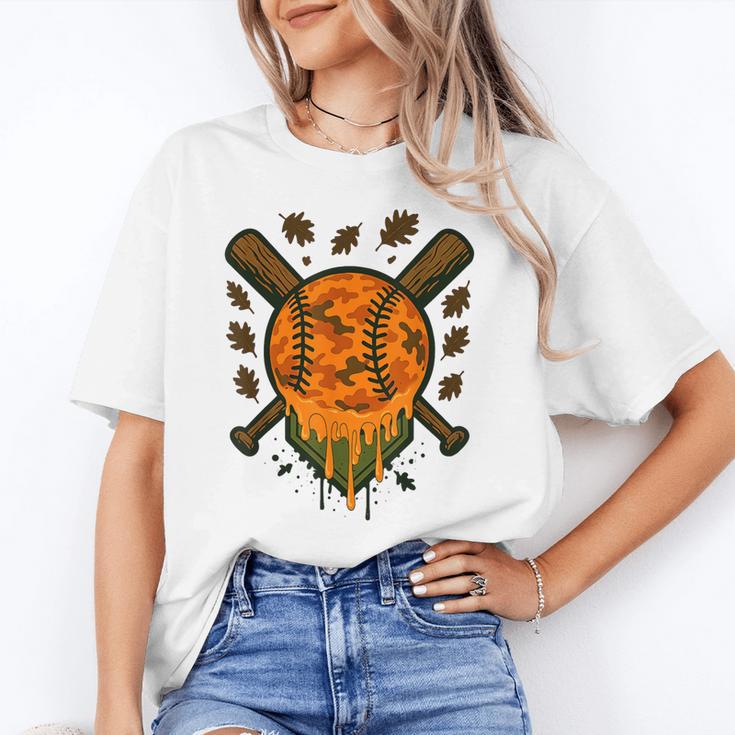 Baseball Drip Ice Cream Dripping Blaze Hunter Orange Camo Unisex T-Shirt Baseball Drip Ice Cream Dripping Blaze Hunter Orange Camo Unisex T-Shirt
