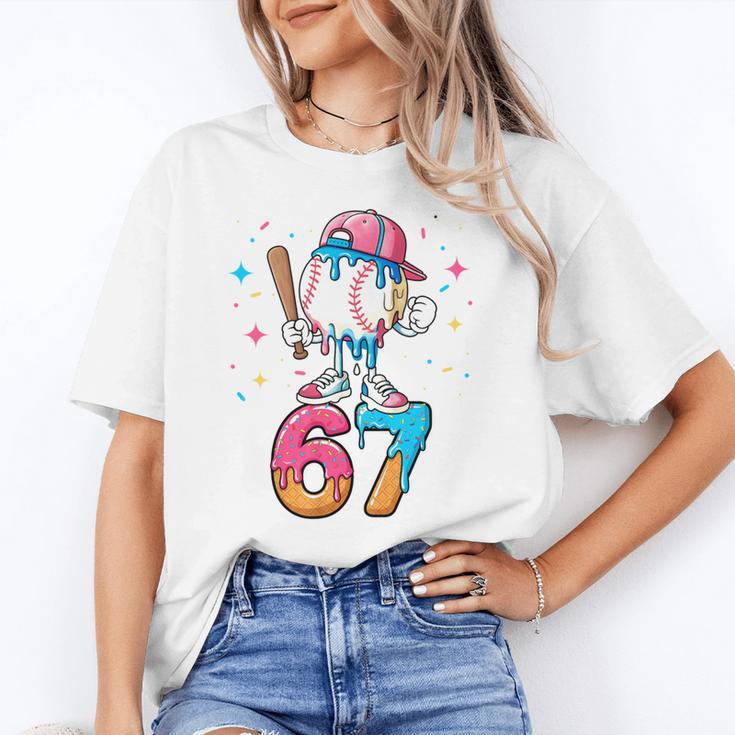 Baseball Drip Number 67 Six Seven Meme Ice Cream Dripping Unisex T-Shirt