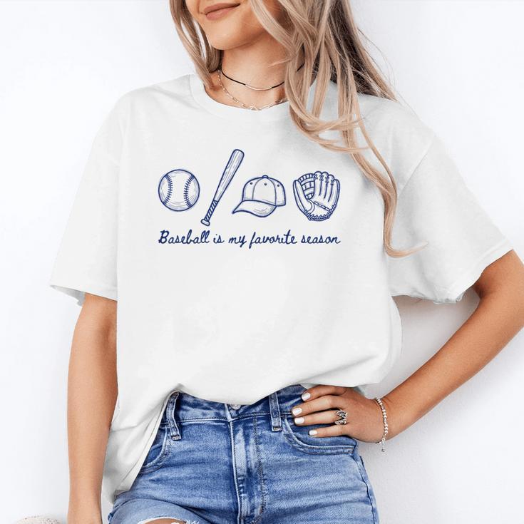 Baseball Is My Favorite Season Sports Minimalist Line Art Unisex T-Shirt